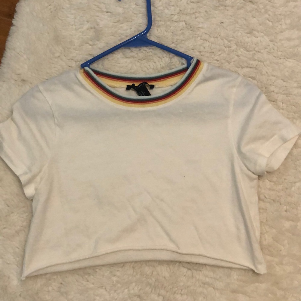 Cropped white forever 21 tee